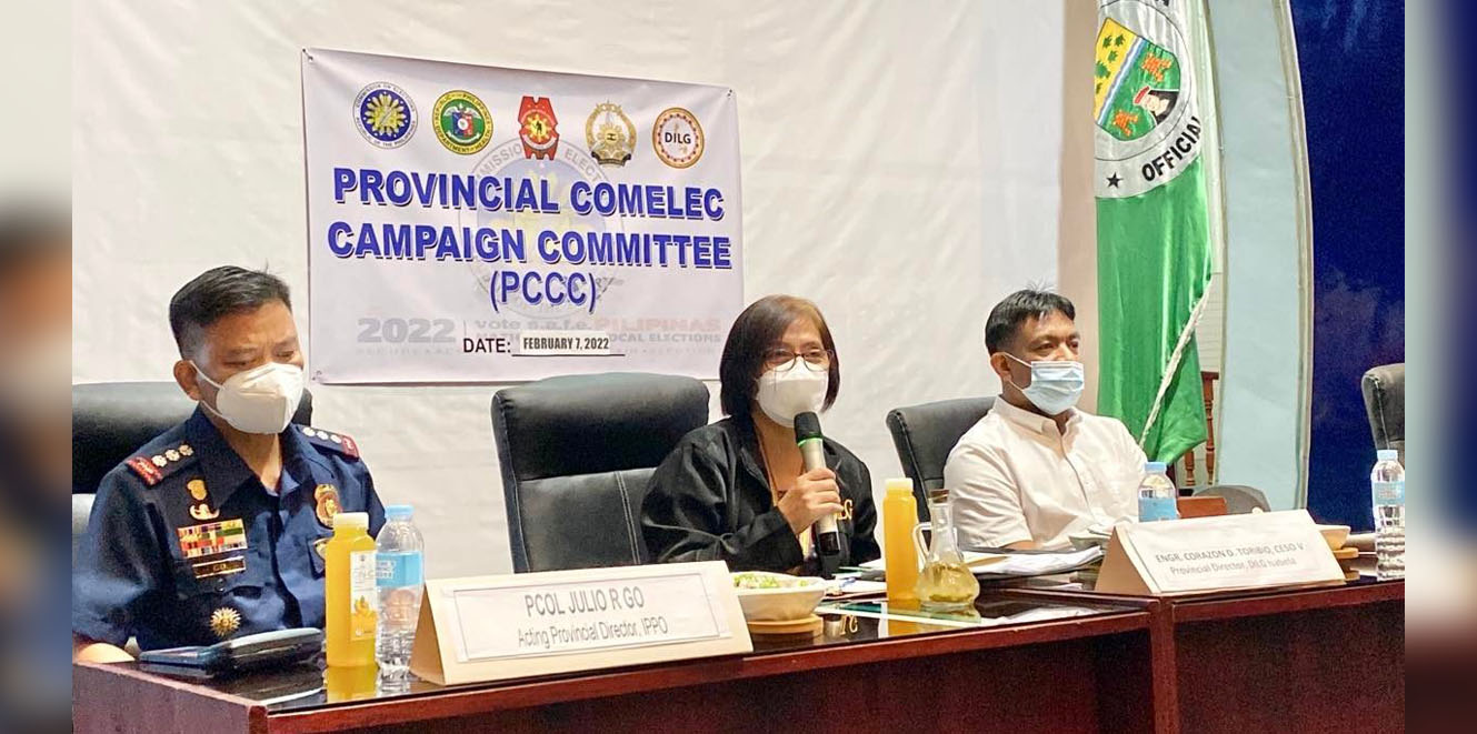 DILG Isabela Provincial Director, Engr. Corazon D. Toribio (center), talks to the body regarding the the implementation of campaign guidelines in the province.