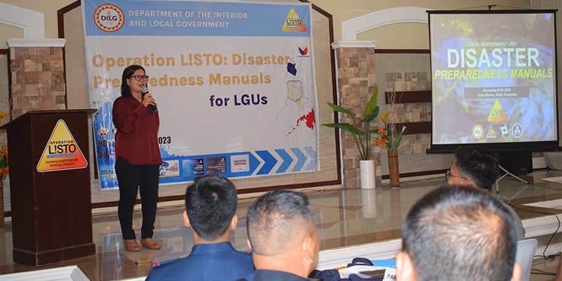 DILG R2 Regional Director Agnes A. De Leon address the LGUs during the preliminaries of the Operation Listo orientation at Vista Marina, Subic, Zambales